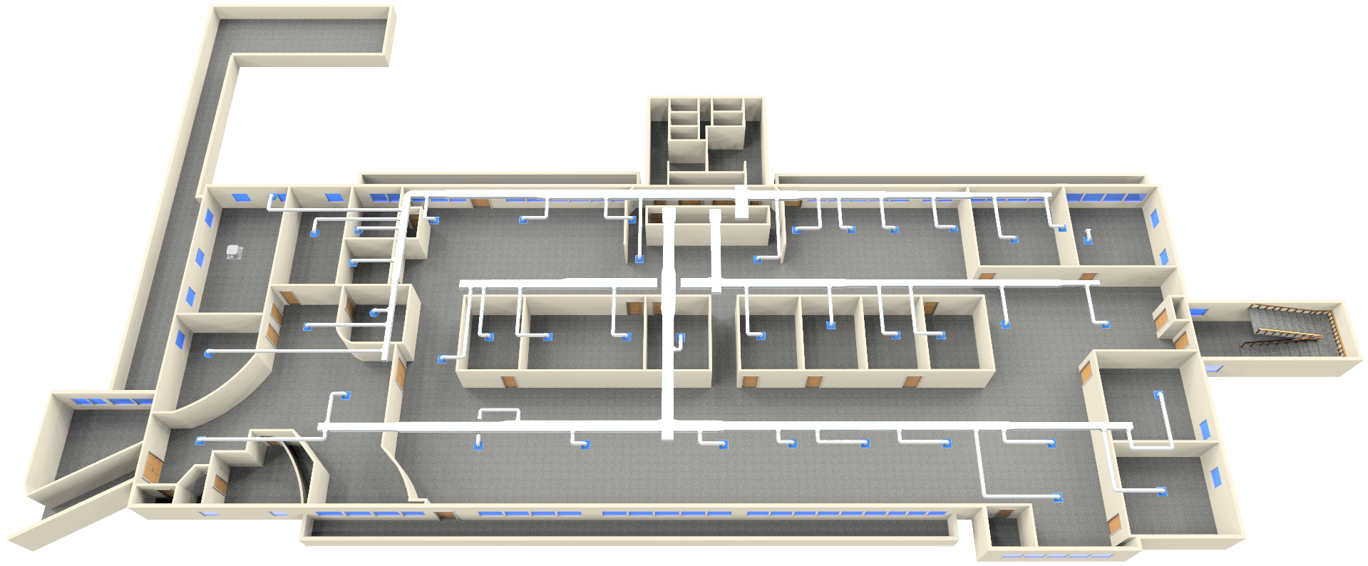 3M first floor east wing ductwork